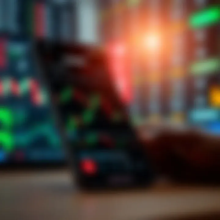 Illustration of digital forex signals displayed on a mobile device