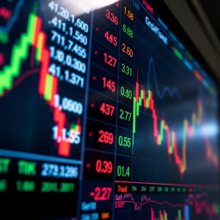 Digital interface displaying fluctuating currency exchange rates on a trading platform