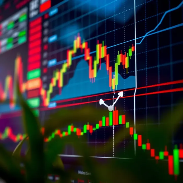 Forex Trading Chart with Key Indicators for Market Analysis Chart displaying various forex trading indicators on a financial graph