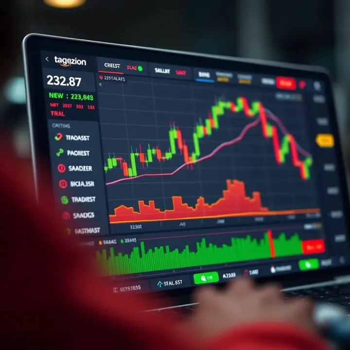 User interface of a Nigerian online trading app showing real-time market data and trading options