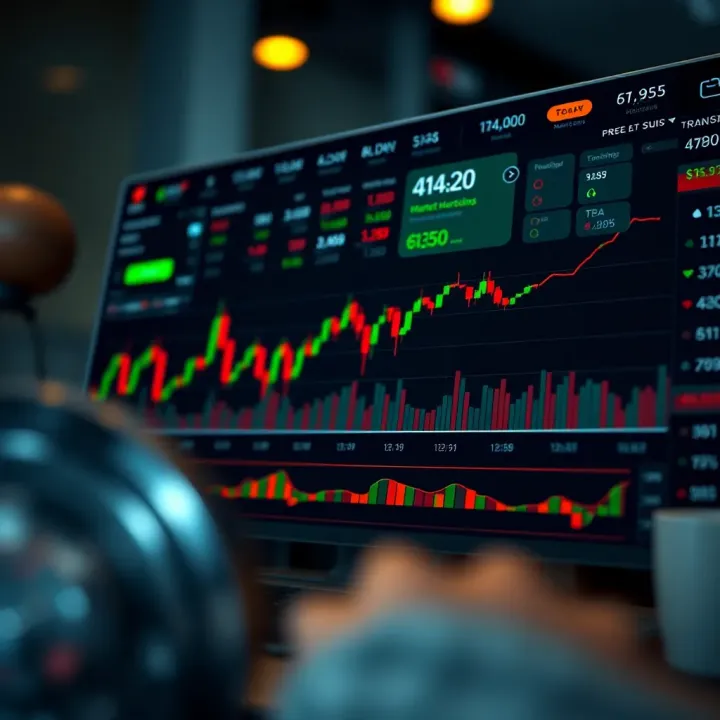 Market Trends and Portfolio Overview in a Top Trading App User interface of a leading trading application displaying market trends and portfolio performance