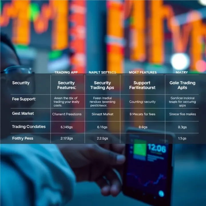 Comparison of security features, fees, and customer support options for trading applications