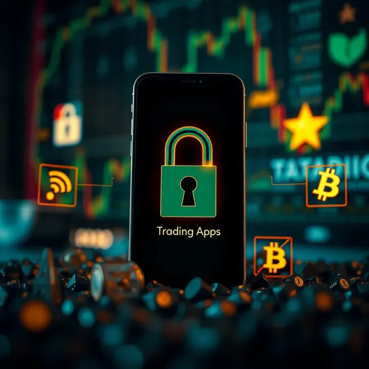 Illustration of secure digital transaction symbols representing protection in trading applications