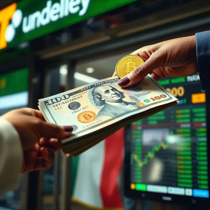 Digital representation of Nigerian currency being transferred between a bank and a cryptocurrency platform
