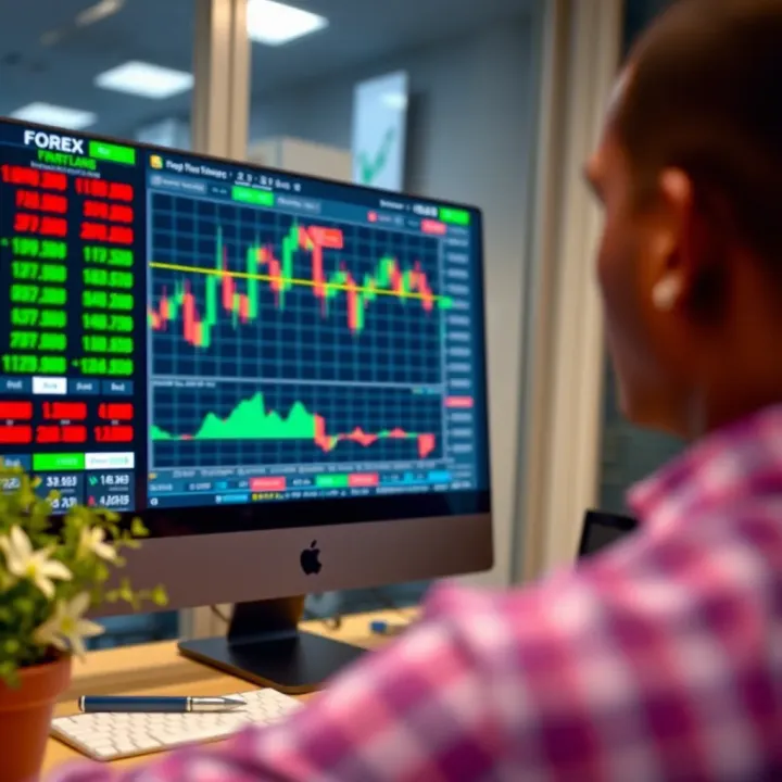 Interface of a forex trading platform showing currency charts and trading options tailored for Nigerian users