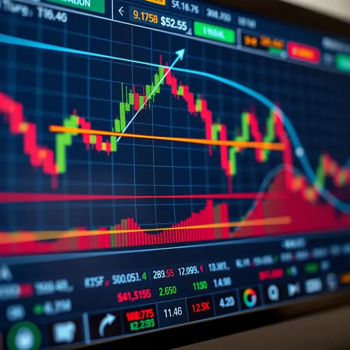 Chart displaying various forex trading strategies with technical indicators and trend lines
