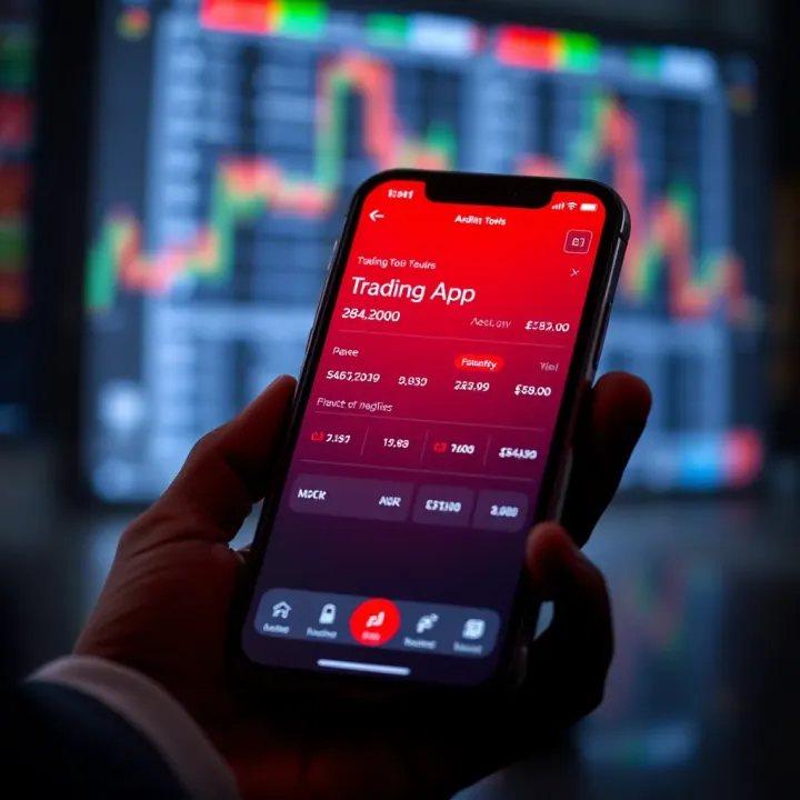 Trading Tools and Security Features in ABR Trading App Mobile device displaying trading tools and security features within the ABR Trading App