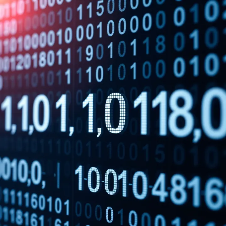 Visual representation of binary digits arranged in a systematic sequence