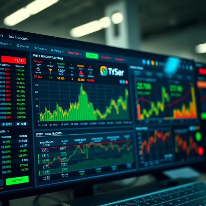 Dashboard displaying various crypto trading platform features and analytics interfaces