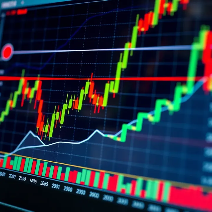 Graph showing forex market trends with Nigerian naira symbols and candlestick patterns