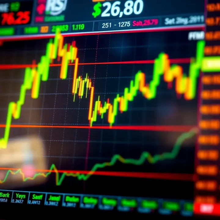 Graph showing currency pair exchange rate fluctuations