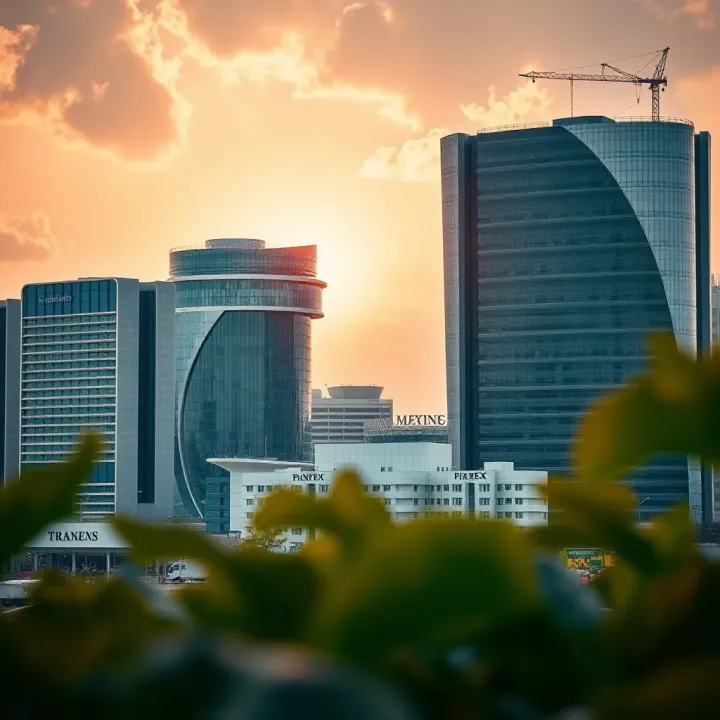 Cityscape view of Port Harcourt showcasing modern office buildings representing forex trading companies