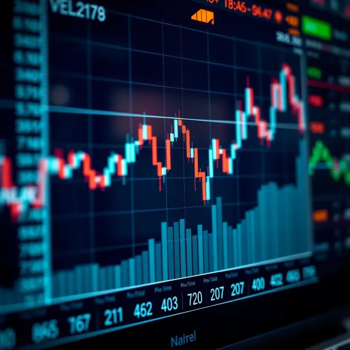 Graph showing currency exchange rates with Nigerian naira symbol and financial data