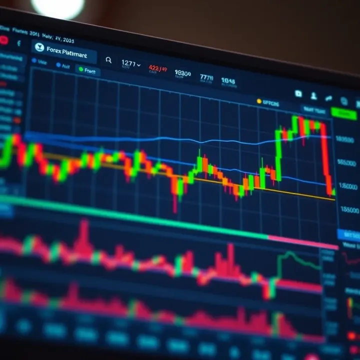 User interface of a forex trading platform showing currency charts and real-time market data