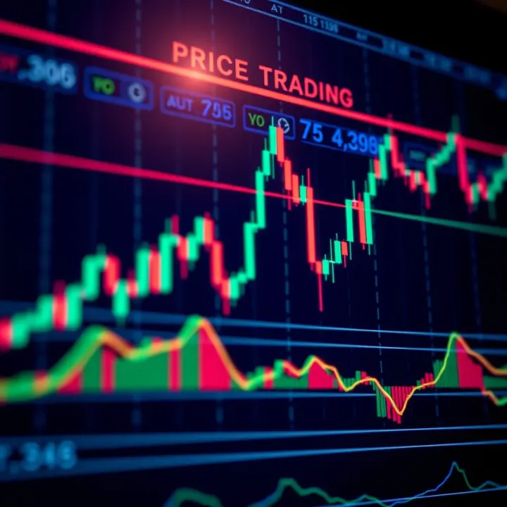 Bullish and bearish chart patterns illustrating predicted price movements on a candlestick graph