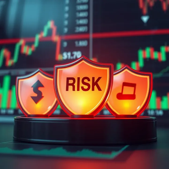 Visual representation of risk management in forex trading with charts and protective shields