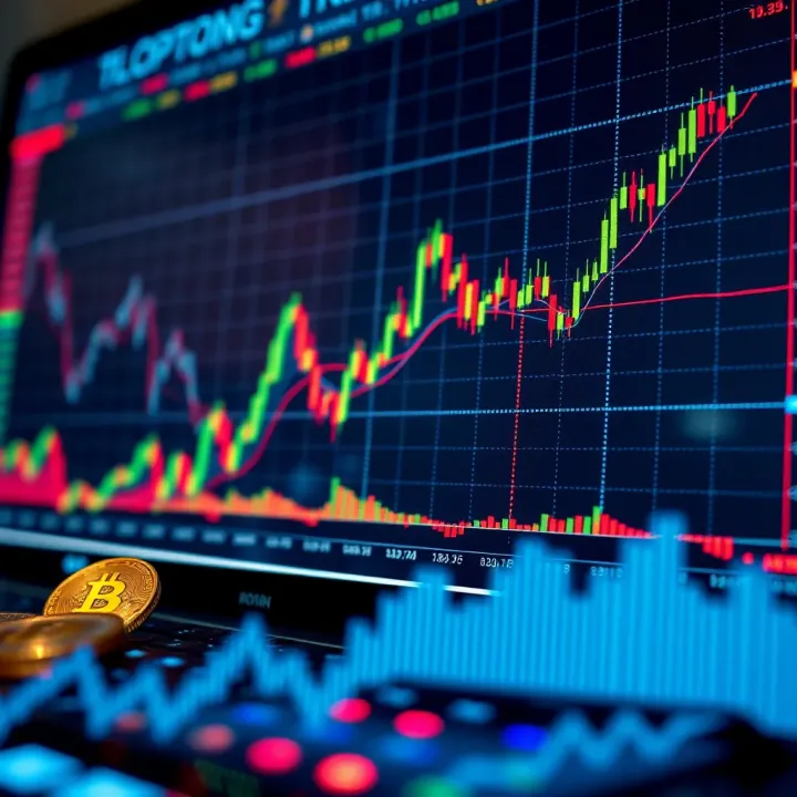 Graph showing cryptocurrency market trends and price fluctuations