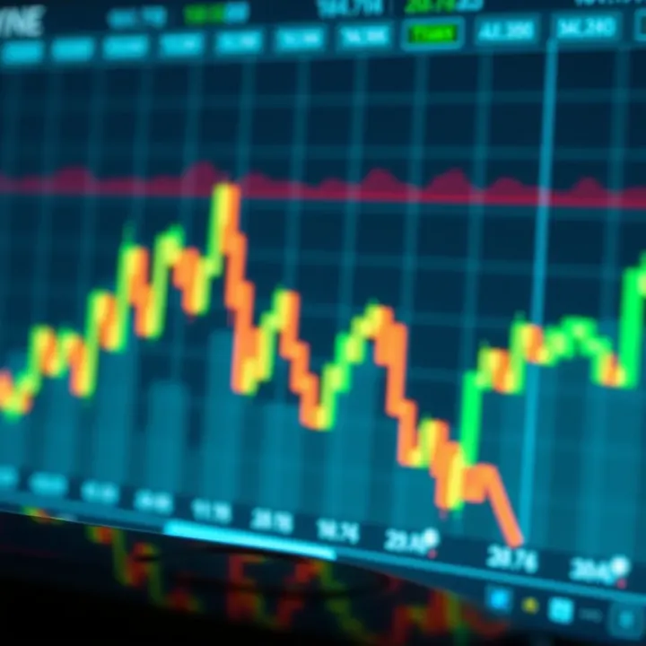 Graph showing upward and downward trends representing binary trading options