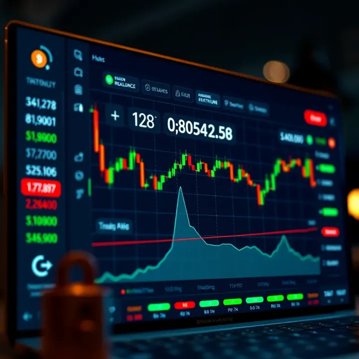 Screenshot of a secure trading platform interface displaying wallet balance and transaction options