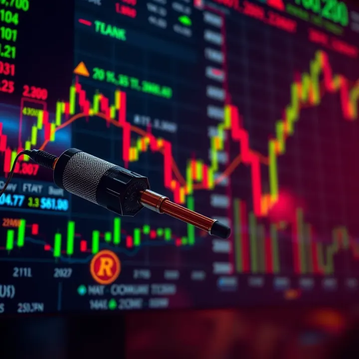Visual representation of the impact of bot binary trading on Nigerian financial markets with currency symbols and market graphs