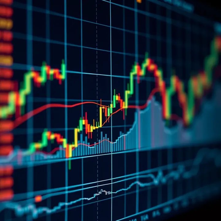 Graph illustrating forex currency pairs with dynamic market trends