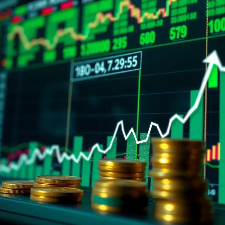 Graph showing upward trend in forex market with Nigerian currency symbols