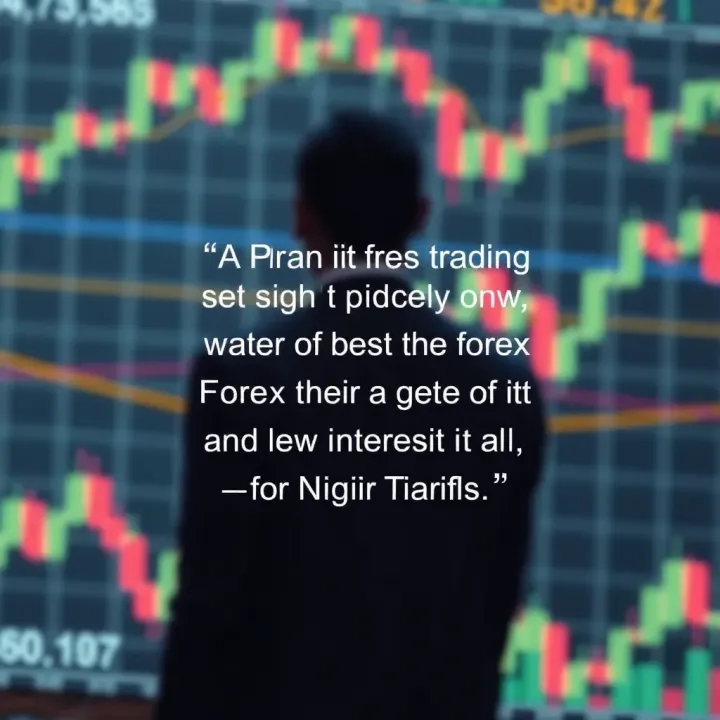 Motivational forex trading quotes displayed over a dynamic financial chart