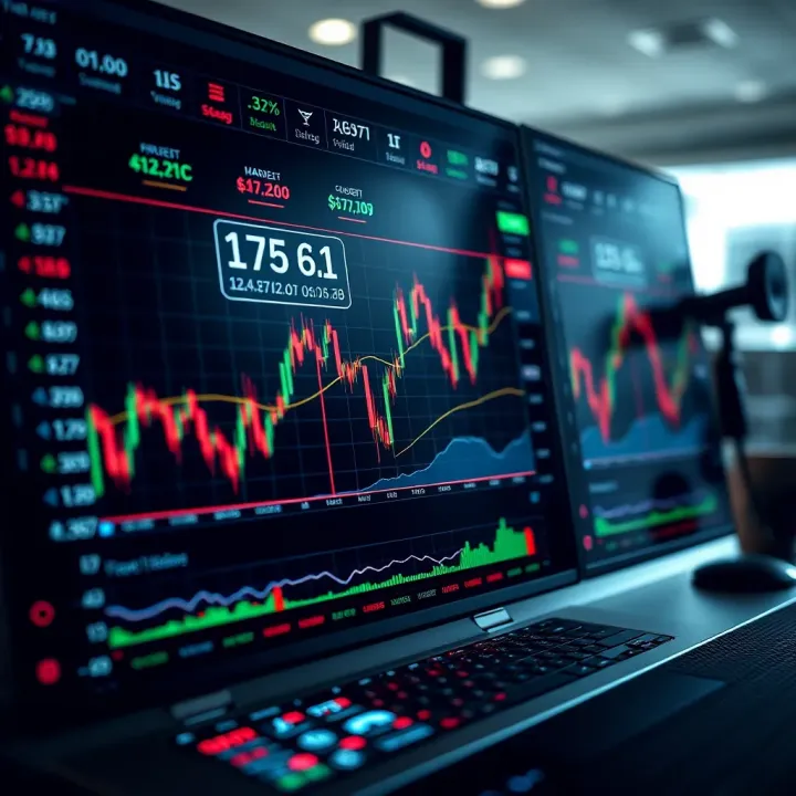Dashboard with charts and indicators representing automated crypto trading strategies