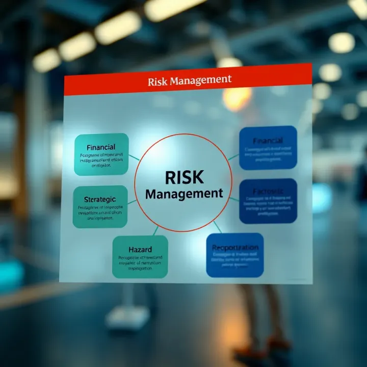Diagram illustrating different categories of risk management including financial, operational, strategic, hazard, compliance, and reputational risks