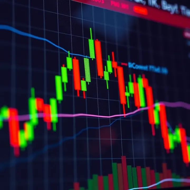Chart showing classic bearish engulfing candlestick pattern indicating downward trend in financial market