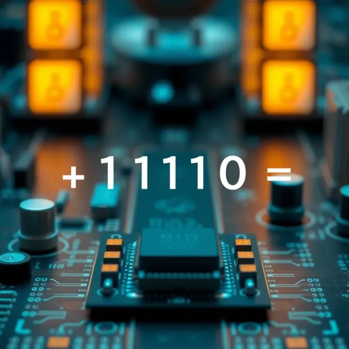 Diagram depicting practical use of binary addition in digital circuits and computing systems