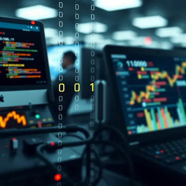 Visual representation of digital data flow showcasing binary digits in computing devices relevant to Nigeria's technology scene