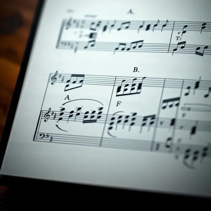 Illustration of Binary Form Structure in Music Musical score illustrating the binary form structure with distinct sections A and B clearly marked
