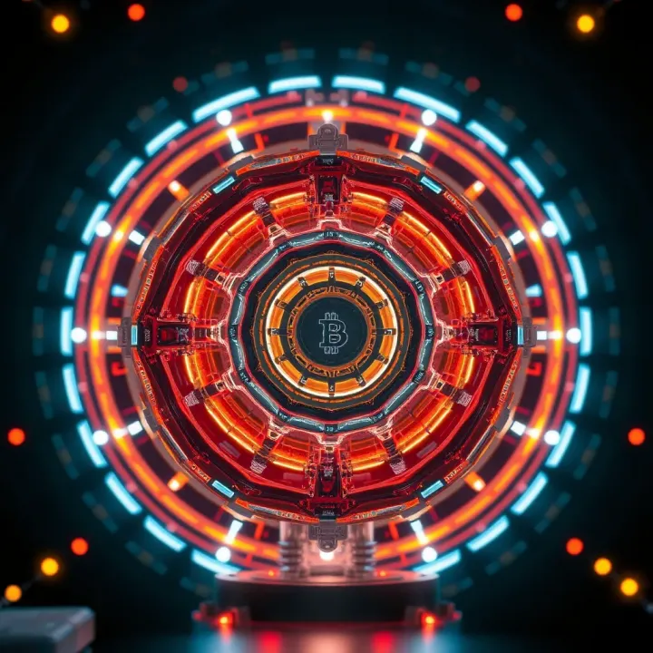 Conceptual representation of fusion technology with plasma containment in a futuristic reactor