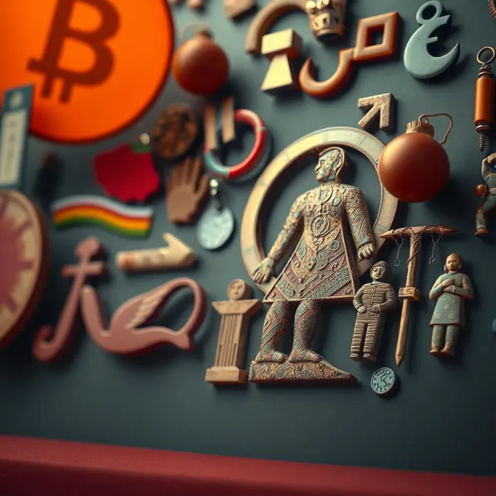 Visual representation of traditional gender symbols intertwined with diverse cultural icons