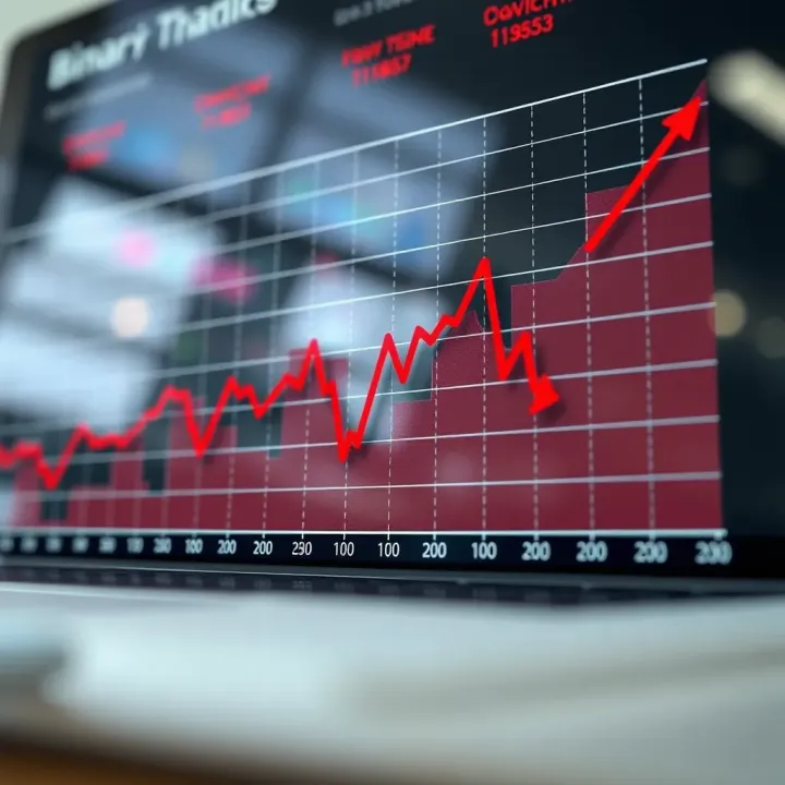 Chart showing upward and downward trends in asset prices for binary investment