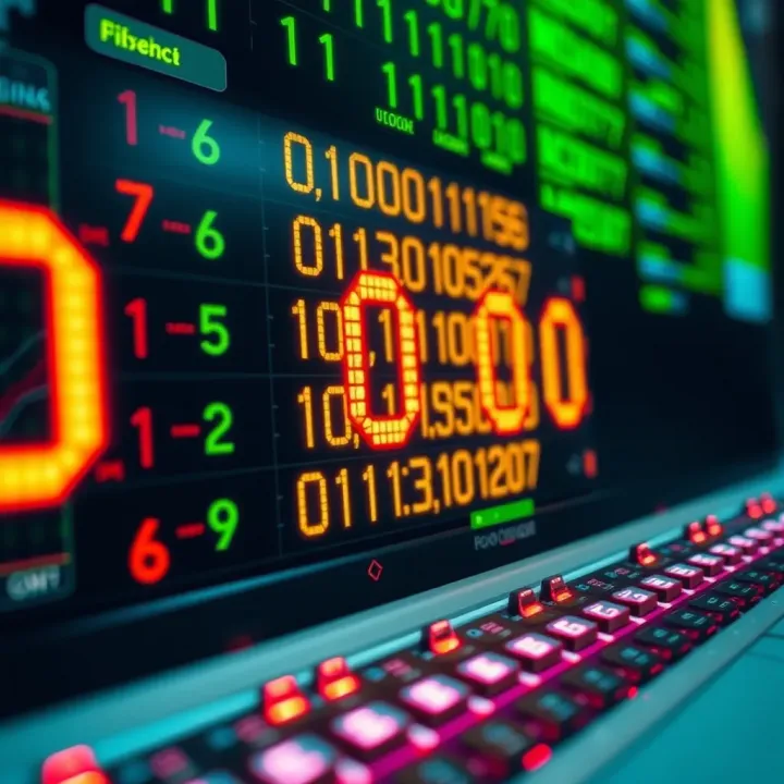 Illustration of binary arithmetic operations used in digital computing