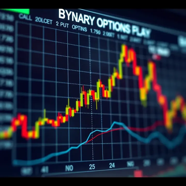 Graph showing binary options trading outcomes with call and put options