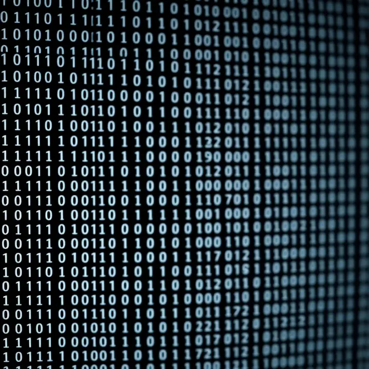 Grid of black and white pixels illustrating the basic structure of a binary picture