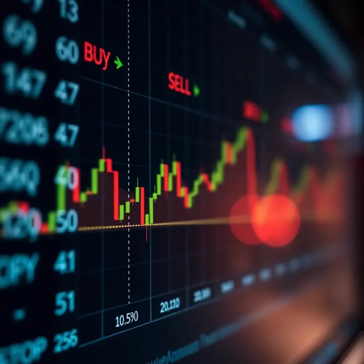 Graph illustrating binary quotes in financial trading showing buy and sell price points