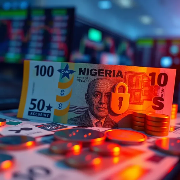 Illustration of Nigerian currency with secure digital trading elements symbolizing safe investment