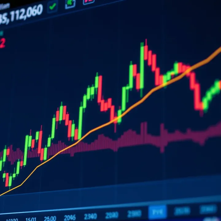 Technical indicators such as RSI and moving averages overlaid on a crypto trading chart