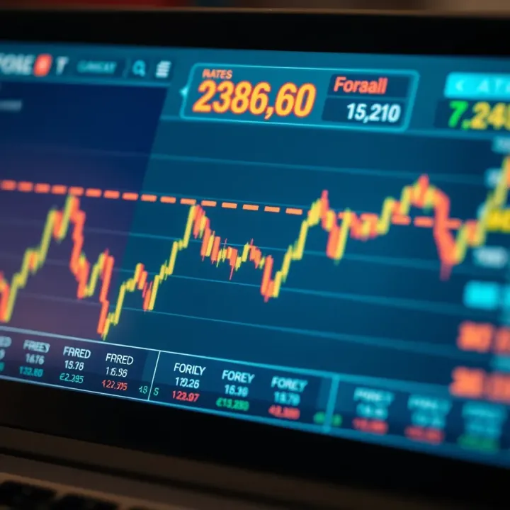 Currency Exchange Rate Trends in Forex Trading Graph showing currency exchange rates fluctuating over time
