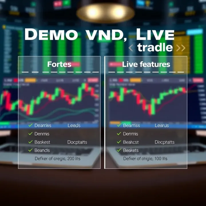 Illustration of demo and live trading accounts highlighting differences and key features