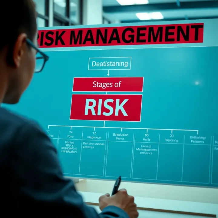 Flowchart illustrating the stages of risk management from identification to mitigation