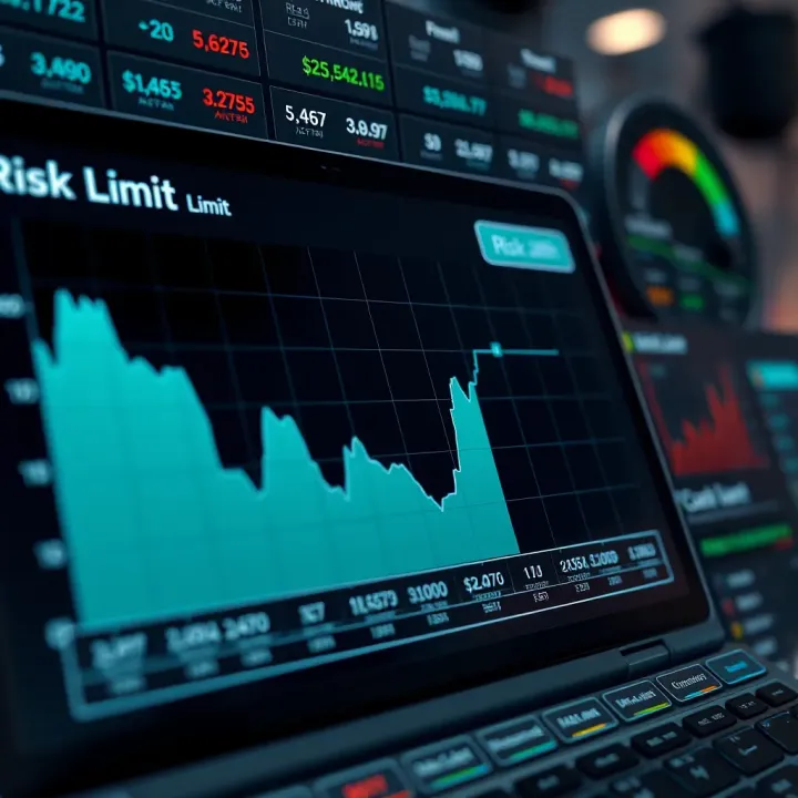 Graph showing capital allocation and risk limits on a financial dashboard