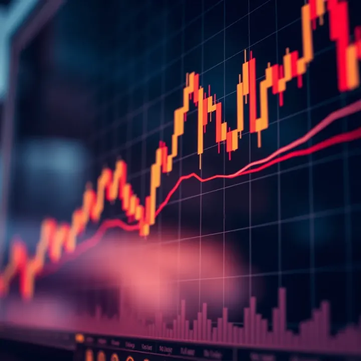 Graph depicting forex price movement with pip calculation markers