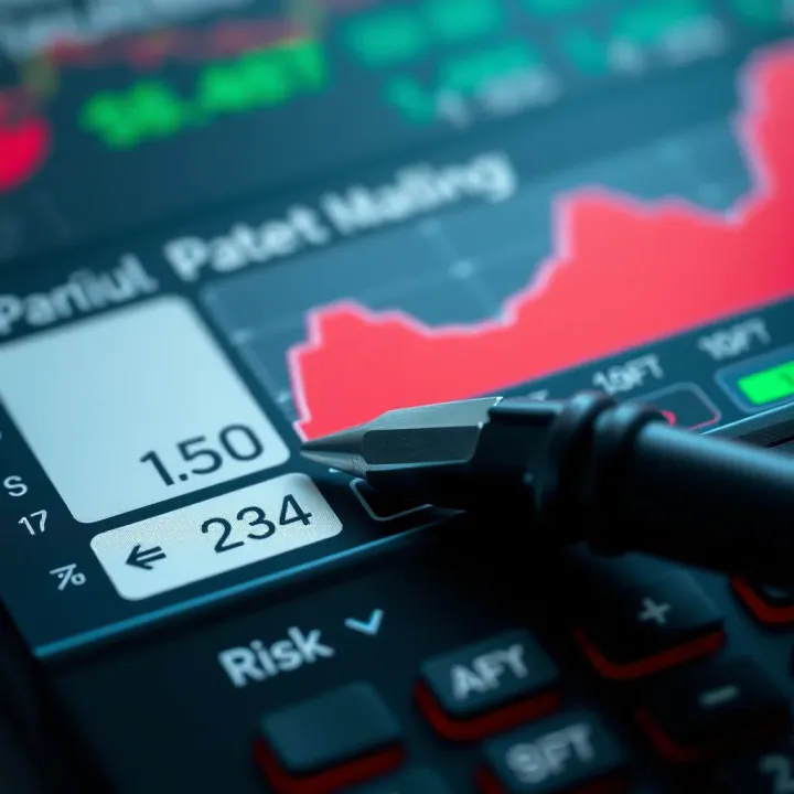 Calculator interface displaying risk inputs and potential loss calculations